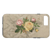 Rozen en gouden damast Case-Mate iPhone Case (Achterkant (Horizontaal))