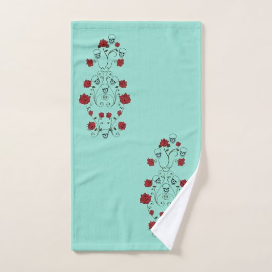 Rozen en handdoekjes Blauwgroen Bad Handdoek (Handdoek)