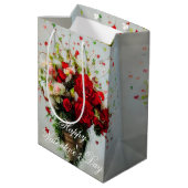 Rozen en harten, bouquet valentijn medium cadeauzakje (Achterkant Gekanteld)