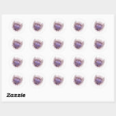 Rozen en harten ronde sticker (Vel)