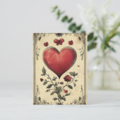 Rozen en harten Valentijnsdag Briefkaart (Staand voorkant)