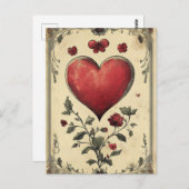 Rozen en harten Valentijnsdag Briefkaart (Voorkant / Achterkant)