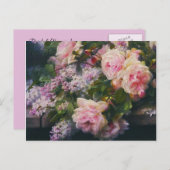 Rozen en het Vrijgezellenfeest van Lilacs Uitnodiging Briefkaart (Voorkant / Achterkant)