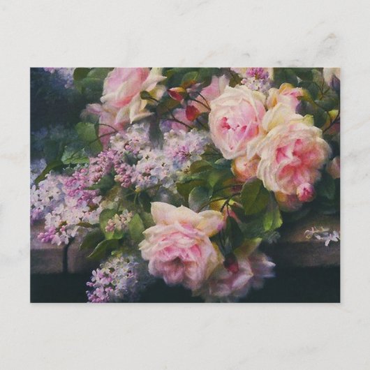 Rozen en het Vrijgezellenfeest van Lilacs Uitnodiging Briefkaart (Voorkant)