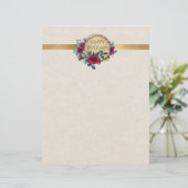 Rozen en Holly Fancy Persoonlijke Letterhead Briefhoofd (Staand voorkant)
