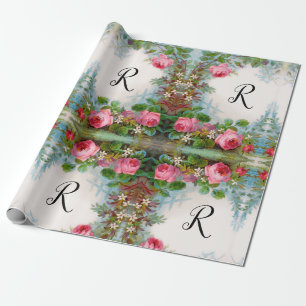 ROZEN EN JASMINES FLORALE MONOGRAAM CADEAUPAPIER