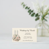 Rozen en kaarsen Wedding Planner Visitekaartje (Staand voorkant)