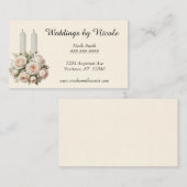 Rozen en kaarsen Wedding Planner Visitekaartje (Voorkant / Achterkant)