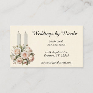  Rozen en kaarsen Wedding Planner Visitekaartje