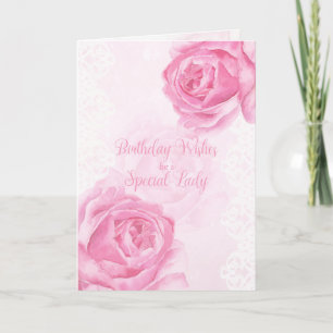 Rozen en kant Happy Birthday Special Lady Kaart