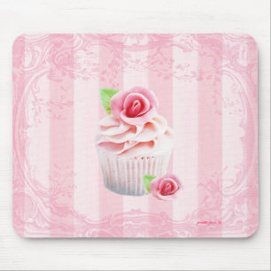 Rozen en koekjes Roze Bevroren Mousepad Muismat