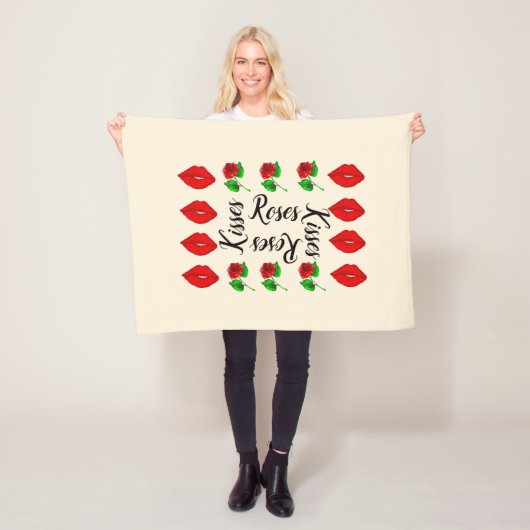 Rozen en kussen fleece deken (In situ)