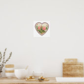 Rozen en lavender  Valentijn hart Poster (Keuken)