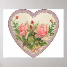 Rozen en lavender  Valentijn hart Poster