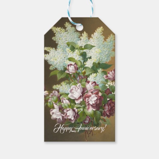 Rozen en Lilacs Cadeaulabel (Voorkant)