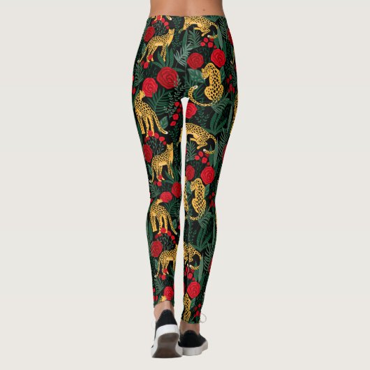 Rozen en luipaarden leggings (Achterkant)