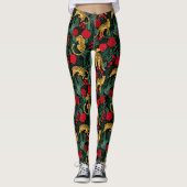 Rozen en luipaarden leggings (Voorkant)