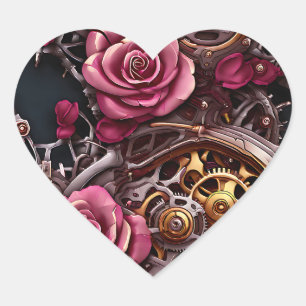 Rozen en Metal Gears Steampunk Hart Sticker