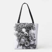 Rozen en molen - zwart draagtas (Achterkant)