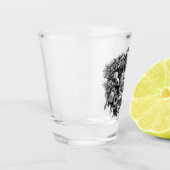 Rozen en molen - zwart monogram shot glas (Links)