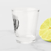 Rozen en molen - zwart monogram shot glas (Rechts)