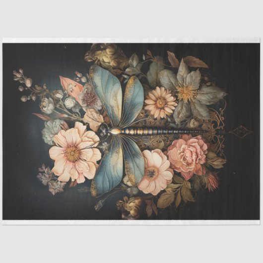  Rozen en ontkoppeling van Dragonfly Tissuepapier (Voorkant)