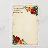 Rozen en oud papier (Voorkant / Achterkant)