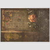 Rozen en Oude tekst ontkoppelen Tissuepapier (Voorkant)