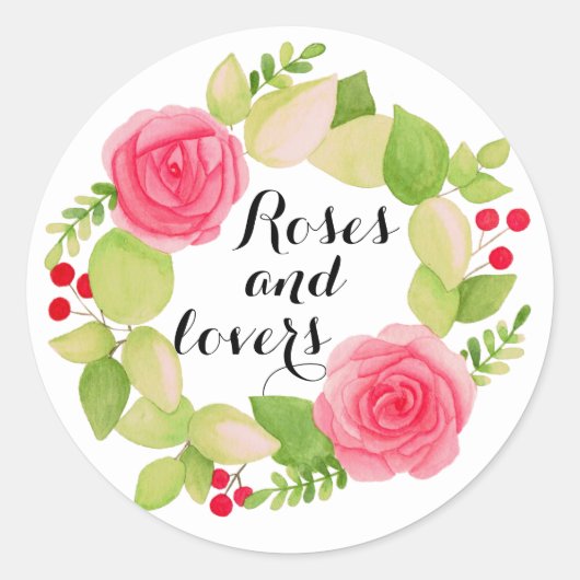 Rozen en overs Klassieke ronde Sticker (Voorkant)