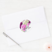 Rozen en Peony Bouquet Dank u Sticker (Envelop)
