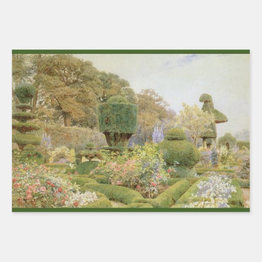 Rozen en Pinks van Elgood,  Engelse tuin Inpakpapier Vel (Voorkant 3)