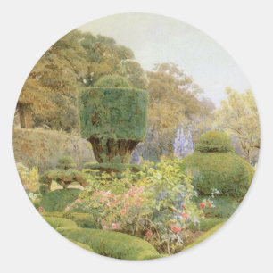 Rozen en Pinks van Elgood,  Engelse tuin Ronde Sticker