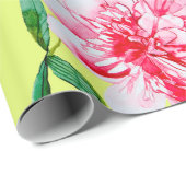 Rozen en pony waterverf illustratie patterna cadeaupapier (Rol Hoek)