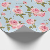 Rozen- en poolpuntenpatroon cadeaupapier (Hoek)