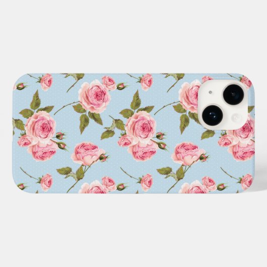 Rozen- en poolpuntenpatroon Case-Mate iPhone case (Achterkant (horizontaal))