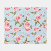 Rozen- en poolpuntenpatroon fleece deken (Voorkant (Horizontaal))