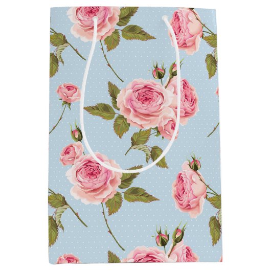 Rozen- en poolpuntenpatroon medium cadeauzakje (Voorkant)