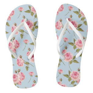 Rozen- en poolpuntenpatroon teenslippers