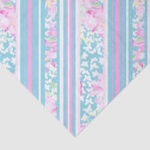 Rozen en Roze Blauw Wit Strepen Tissue Paper Tissuepapier (Detail)