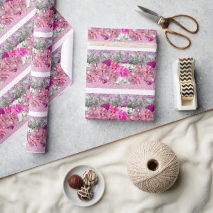 Rozen en roze nepsparpapier cadeaupapier