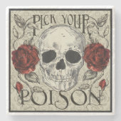 Rozen en schedel Kies uw Onderzetter (Voorkant)