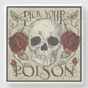 Rozen en schedel Kies uw Onderzetter