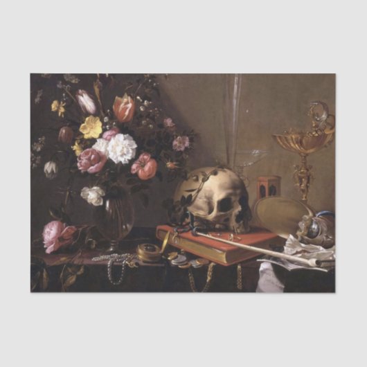 Rozen- en schedel-papier Tissuepapier (Voorkant)