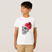 Rozen en schedel t-shirt (Voorkant volledig)