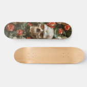 Rozen en schedels ontwerp skateboard (Horizontaal)