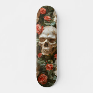 Rozen en schedels ontwerp skateboard