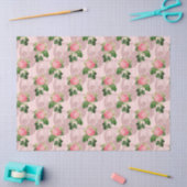 Rozen en schedels op roze ontkoppeling tissuepapier (Craft)