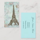 Rozen en scrollen voor Eiffel Tower Visitekaartje (Voorkant / Achterkant)