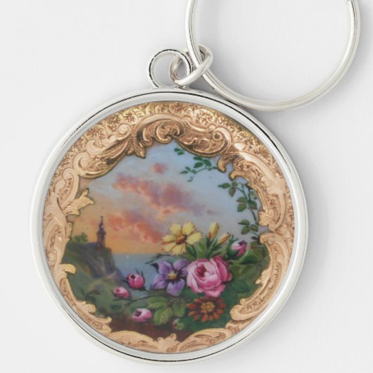  ROZEN EN STROMEN MET LANDSCHAP SLEUTELHANGER (Voorkant)