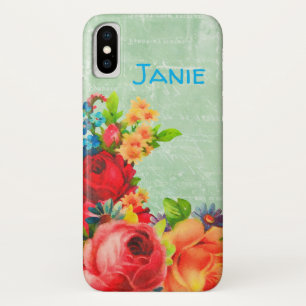 Rozen en vergeet me niet Bouquet iPhone / iPad cas X Hoesje